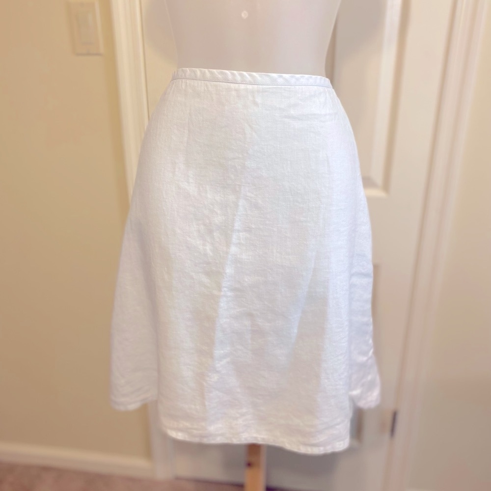 H&M LOGG - LINEN pastel blue a-frame midi skirt, Size: 10